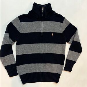Polo by Ralph Lauren Black and Gray Zip Up Sweater